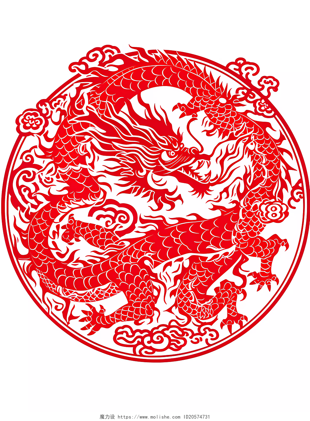 中国风红色新年龙年纹理二月二龙抬头底纹背景